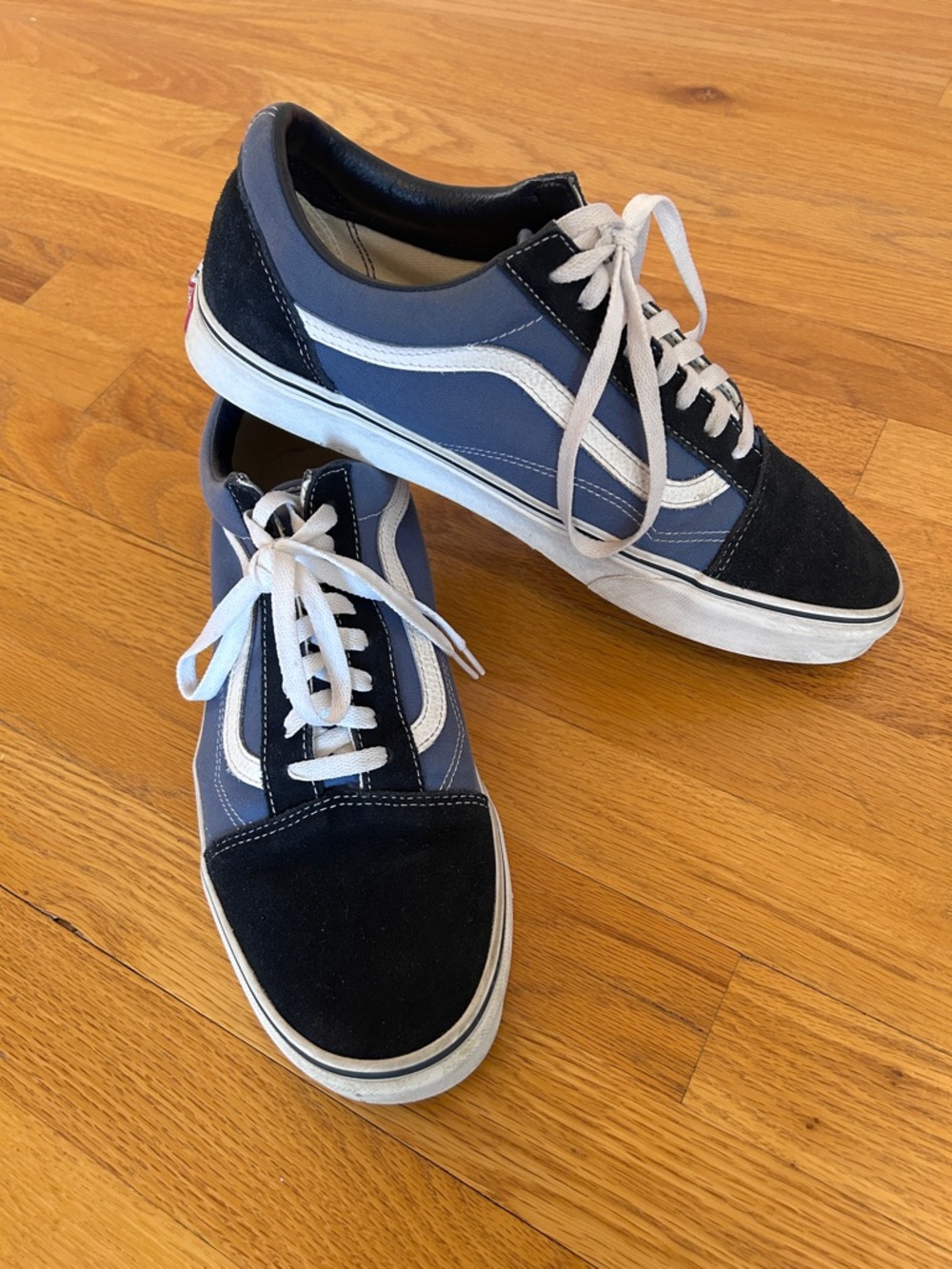 Vans Old Skool Sneakers in Blue and Black with White Stripe